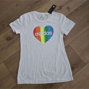 NWT adidas pride shirt tee, heart rainbow